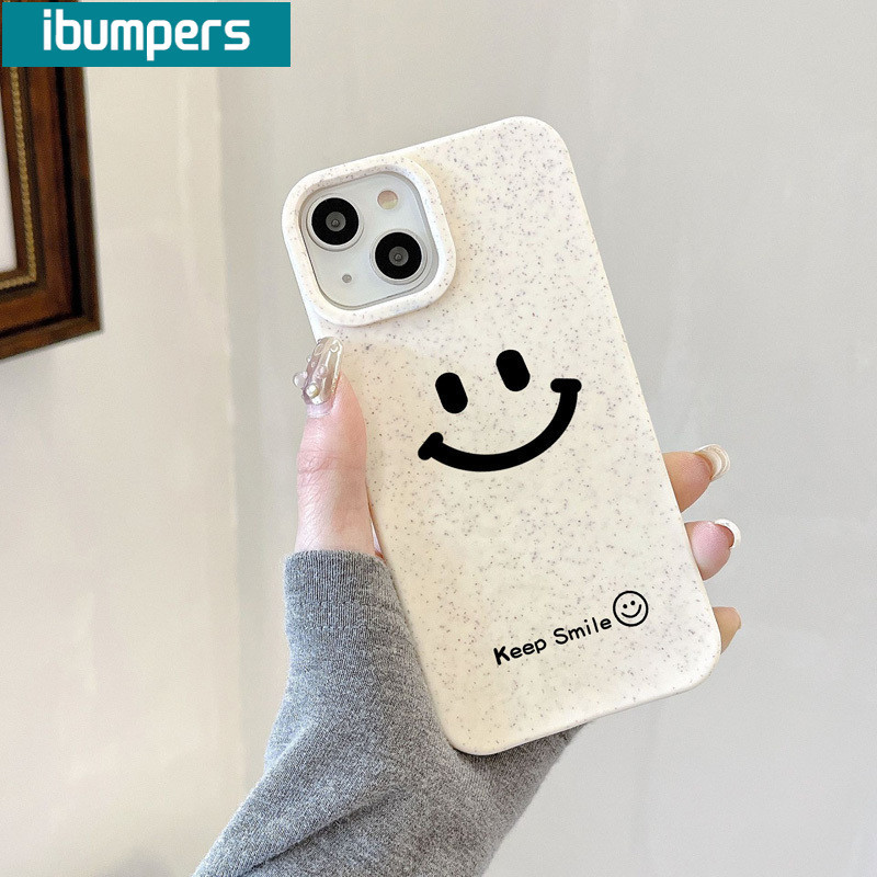 ibumpers Hàn Quốc Đơn Giản Khuôn Mặt Cười Họa Tiết Ốp Lưng IPhone 16 15 14 13 12 11 Pro Max IP 7 8 Plus Iphon X Xs XR Xs Max Silicon Mềm Chống Sốc Ốp Lưng