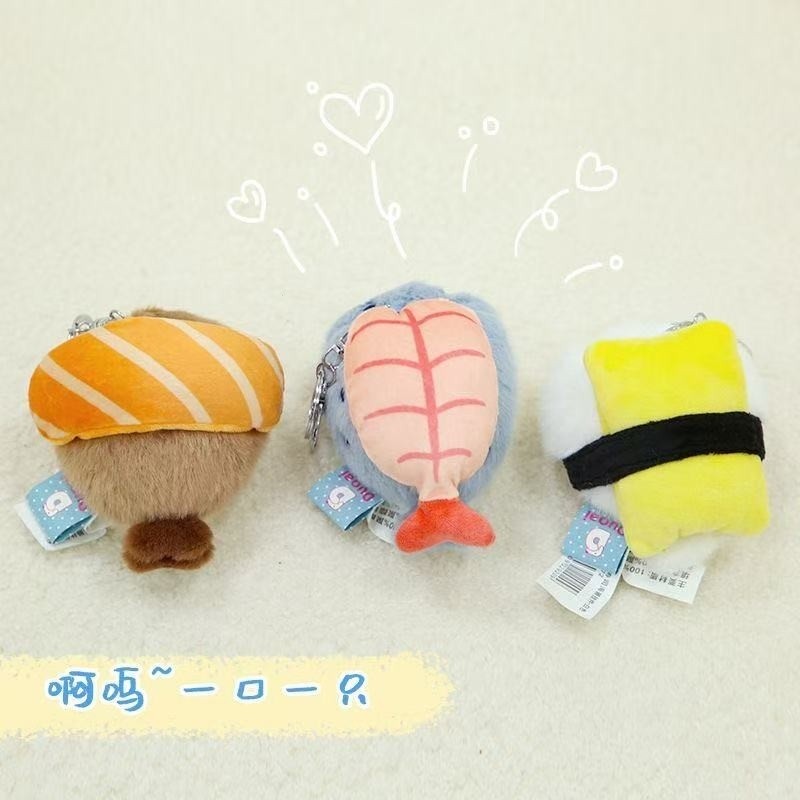 [Chính Hãng] Mặt Dây chuyền Rái cá biển sushi, túi hải cẩu nhỏ, đồ chơi sang trọng hải cẩu nhỏ dễ thương, quà tặng móc khóa cặp đôi
