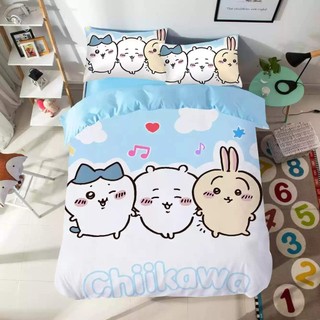 G13 Chiikawa Usagi 3IN1 Ga trải giường Vỏ chăn gối Bộ chăn ga gối Phòng ngủ gia đình Có thể giặt được Bộ đồ dễ thương G13