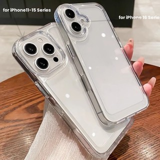 Ốp điện thoại trong suốt sang trọng cho iPhone 11 12 13 14 15 16 Pro Max Vỏ Acrylic cứng pha lê trong suốt