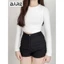 Áo Kiểu Croptop Cổ Tròn Lông Tay Dài, Áo Lông Ôm Body Có Độ Co Giãn Mềm Mịn_A417 Nữ Women Women