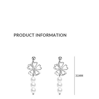 S925 Bạc Anh Đào Ngọc Trai Bông Tai Trang Sức Thời Trang Đơn Giản Quà Tặng Nữ
