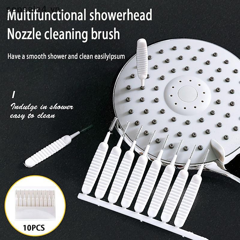 B & N 10 Cái / bộ Bàn chải làm sạch vòi hoa sen Bàn chải nhỏ màu trắng Bàn chải làm sạch lỗ chân lông Nylon cho lỗ điện thoại Phòng tắm nhà bếp.
