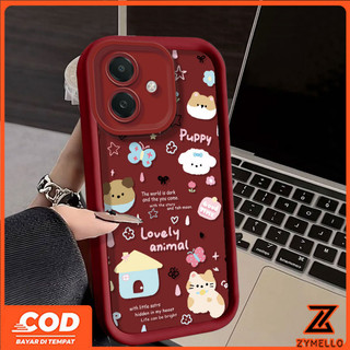Ốp Lưng Cho OPPO Reno 15F Reno 14F Reno 13F Reno 12 Reno11 F Reno 10 Reno 8T Reno 8Z Reno7 Reno8 Reno5 Realme C61 C75 C55 C53 Note 50 Note 60 Mèo và chó graffiti shockproo
