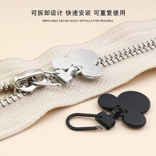 10 móc khoá kéo thay thế, móc khoá dây kéo, móc phéc mơ tuya túi xách, balo, quần áo đầu Mickey