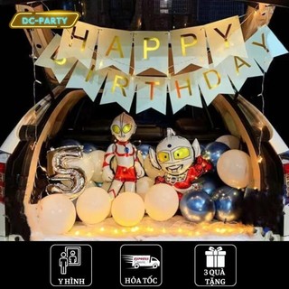 Set trang trí sinh nhật cho bé trai bé gái người lớn SNOT -ULTRAMEN 01, Trang trí sinh nhật bằng bóng bay trong oto
