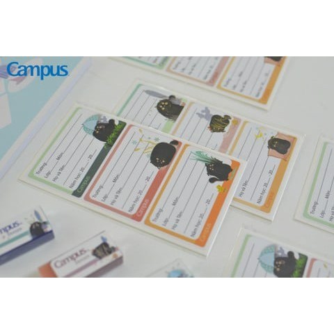 [ 1 XẤP ] Nhãn vở Campus Meow NT-MEO-18 (18 nhãn/túi)