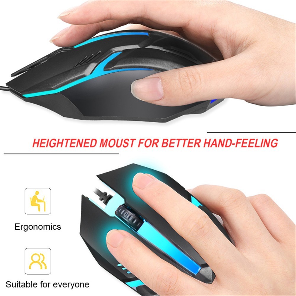 [Sẵn sàng] Chuột chơi Game có dây 7 màu Led Hỗ trợ đèn nền Chuột cáp Usb công thái học với trò chơi máy tính quang Chuột Pc