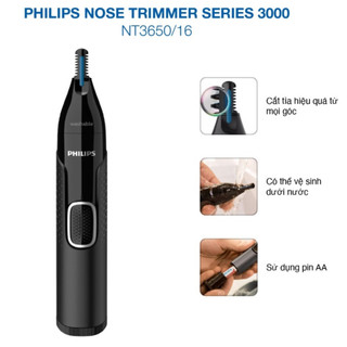 Máy Tỉa Lông Mũi Philips NT3650/16 Thiết Kế Hiện Đại, Sang Trọng-Hàng Chính Hãng - Bảo Hành 24 Tháng