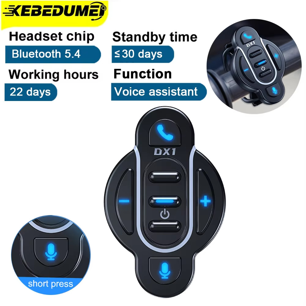 Bluetooth không dây 5.4 Bộ điều khiển từ xa Xe máy Xe đạp Tay lái Bộ điều khiển rảnh tay Cuộc gọi chống nước Nút phương tiện Phát nhạc