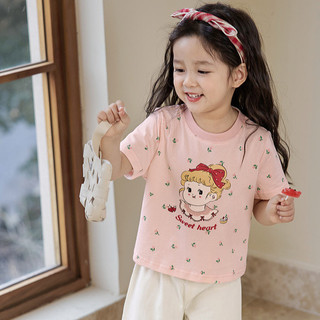 Áo thun ngắn tay dễ thương mùa hè mới cho bé gái, họa tiết hoạt hình, kẻ caro, chấm bi, áo trẻ em