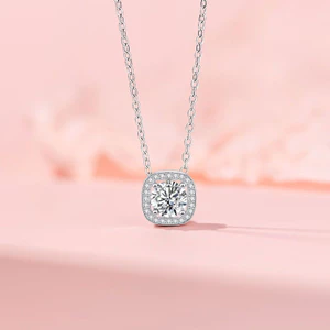 Thời Trang Vuông Zircon Vòng Cổ Thép Titan Không Phai Màu Nữ Mặt Dây Chuyền Độc Đáo Tất Cả Trận Đấu Dây Chuyền Xương Đòn