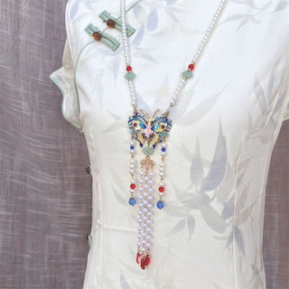 Vòng cổ ngọc trai dài phong cách Hanfu