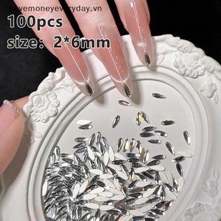 [savemoneyeveryday] 100 Chiếc Mắt Ngựa Siêu Mỏng Zircon Móng Tay Nghệ Thuật Kim Cương Giả Trong Suốt Hình Giọt Nước Đá Flatback Đá Quý 3D Trang Trí Móng Tay [vn]
