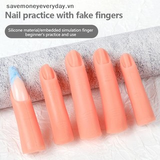 [savemoneyeveryday] 5 Cái / bộ Móng Tay Nghệ Thuật Thực Hành Tay Ngón Tay Giả Móng Tay Silicon Có Nam Châm Có Thể Lắp Tấm Móng Tay Dụng Cụ Làm Móng Tay Màn Hình Hiển Thị [vn]