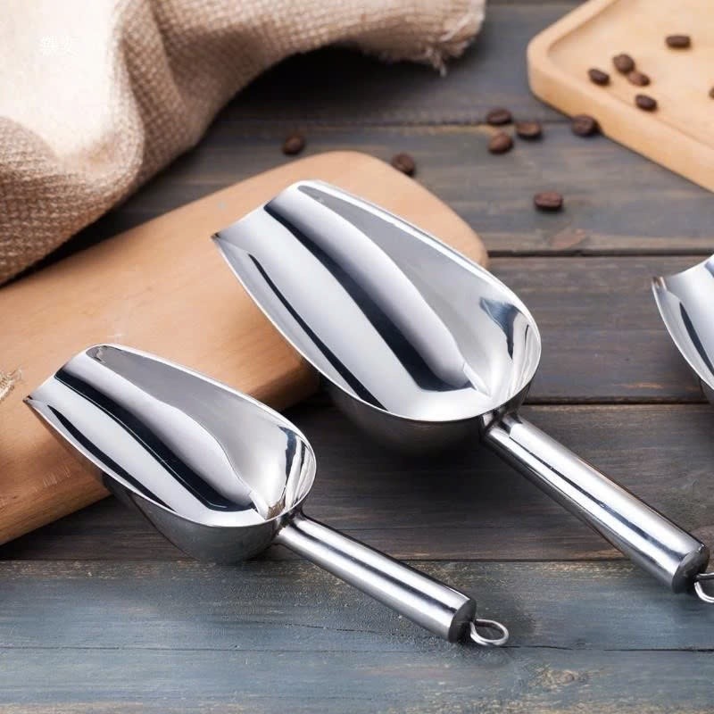 Muôi Xúc Đá Inox Loại Dày Đẹp (Size: 3 To, 4 Vừa, 5 Nhỏ) - Sạch Bền, Tiện Dụng, Chống Gỉ, Đa Dụng