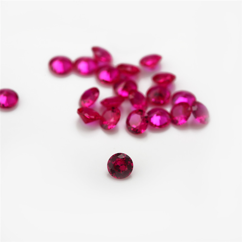 Kích thước 1.0mm ~ 10.0mm Cắt tròn 5 # Đá Corundum tổng hợp màu để trang sức