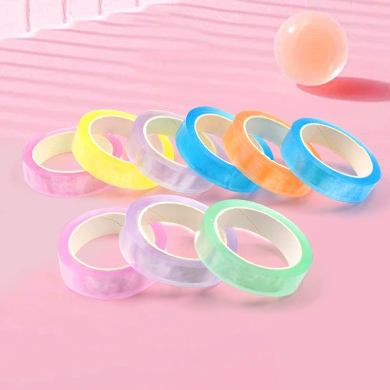 5 / 10 Cuộn Đồ Chơi Thư Giãn Dính Bóng Cán Băng DIY Nhiều Màu Sắc Cuộn Băng Dính