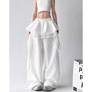 ESEA Quần thường ngày mới thời trang phong cách đường phố Mỹ hip-hop ren ruy băng phong cách trung tính