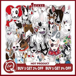 Bộ 50 Bull Terrier Dán Đề Can DIY Ván Trượt Sổ Lưu Niệm Laptop Xe Hơi Miếng Dán Đồ Chơi Trẻ Em