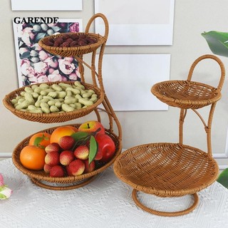 Giỏ rau quả tròn Garende có chân đế giả đa chức năng mây