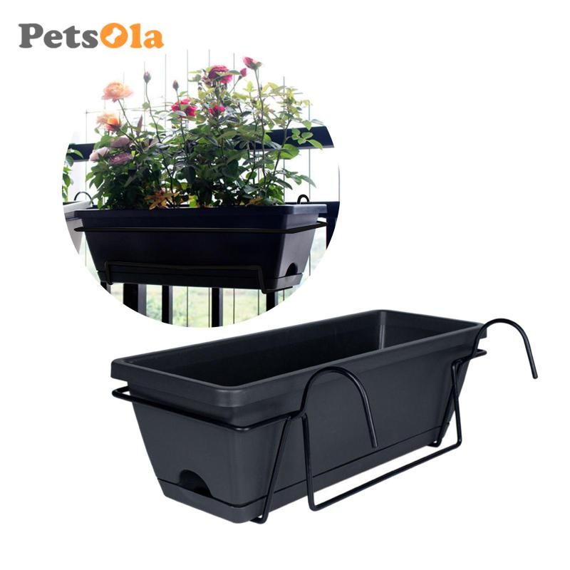 [PETSOLA] Chậu trồng cây treo cho lan can ban công Chậu hoa cho hiên đồng quê bên ngoài