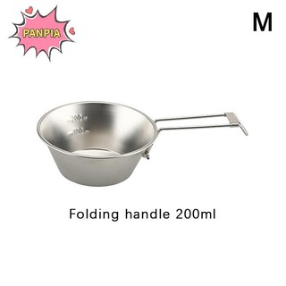 Pnpia 30 / 200 / 400ml Thép không gỉ 304 Sierra Cup Bộ đồ ăn ngoài trời để cắm trại và dã ngoại Bát súp có thể xếp chồng lên nhau Boutique