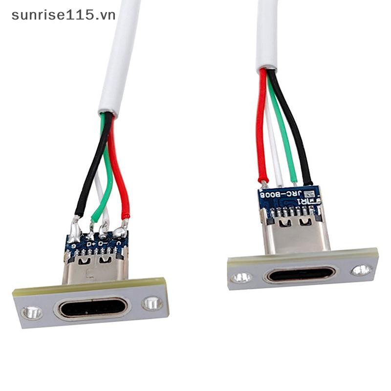 Srvn Type-C Jack 4 P Dây hàn Nữ DIY Kết nối thẳng cho cổng sạc điện thoại di động Ổ cắm sạc.
