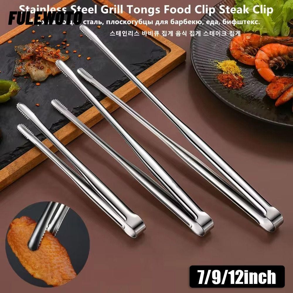 Filewooto 1 Kẹp Thực Phẩm, Kẹp Nướng Chống Trơn Trượt Inox 304, Bền Đa Năng 7 / 9 / 12Inch Dày BBQ Bít Tết Kẹp Phụ Kiện Tiện Ích Nhà Bếp