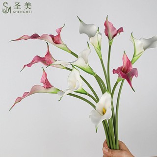 Cành hoa Calylili cánh đôi từ cao su mềm cao 60 cm