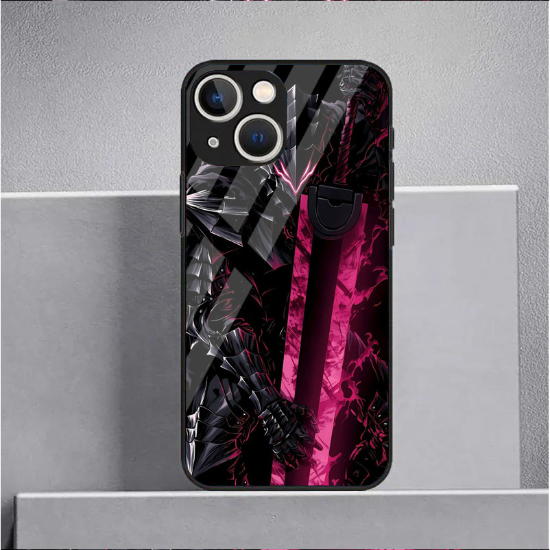 Ốp điện thoại kính cường lực Berserk Guts 09 cho IPhone 16 15 14 13 12 11 Pro XS Max Plus Mini X XR 8 7 6s SE2 / 3