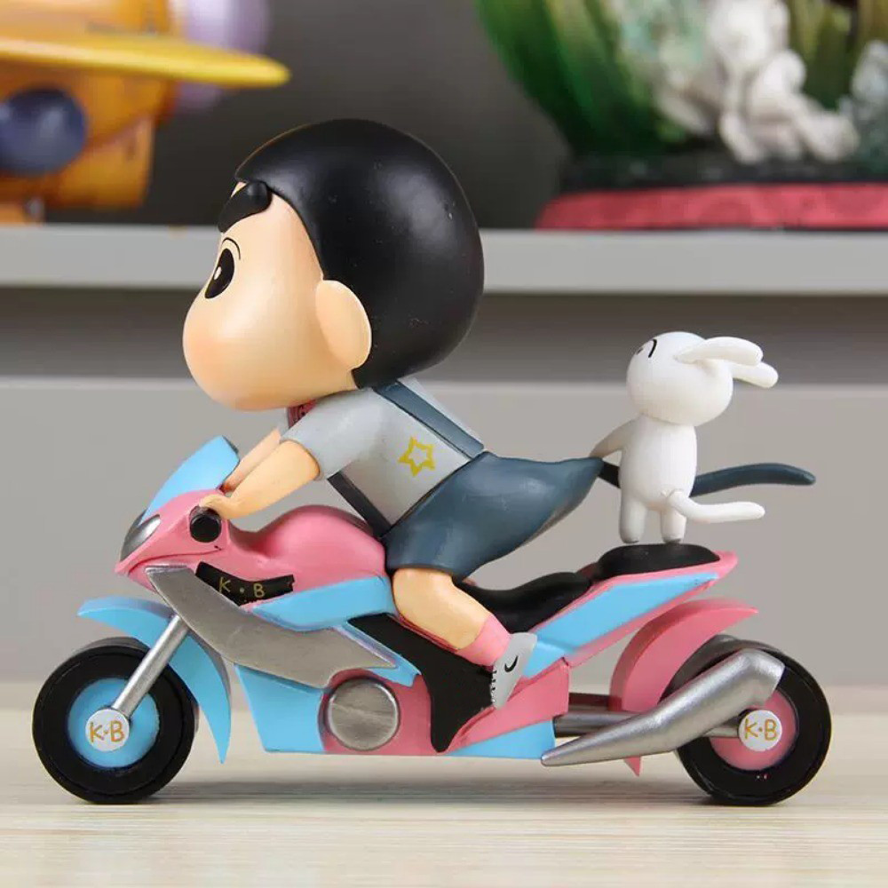 Crayon Shin-Chan Gk Đầu Máy10Cm Mẫu Nohara Shinnosuke Đua Xe Máy Đồ Trang Trí Búp Bê Phòng Trang Trí Bàn Làm Việc Đồ Chơi Người Lớn