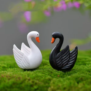 Zakka Sáng Tạo Lông Vũ Trắng Thiên Nga Cảnh Vật Trang Trí Rêu Micro Phong Cảnh Làm Vườn Trang Trí Tự Làm Cây Cảnh Phụ Kiện Nhựa Thủ Công