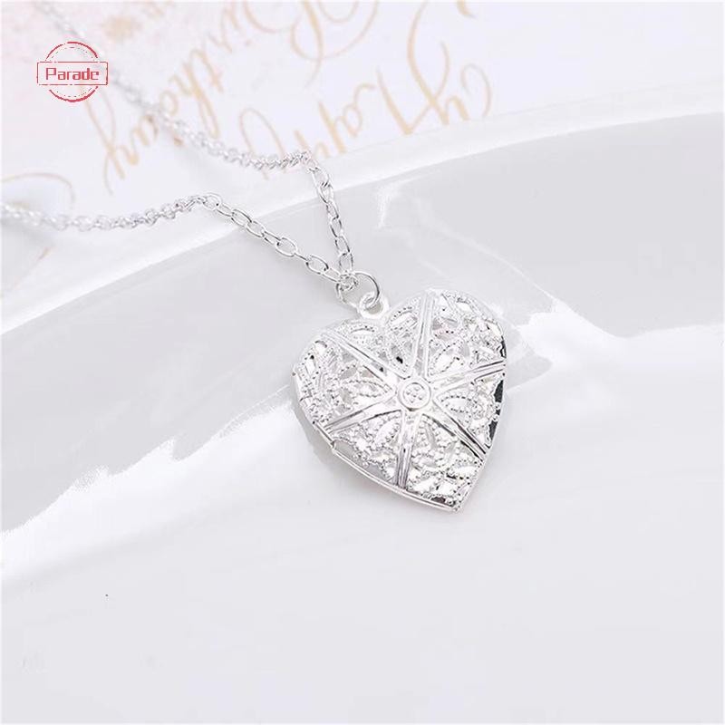 Cuộc diễu hành Hình Trái Tim Rỗng Mặt Dây Chuyền Vòng Cổ Mở Khóa Dây Chuyền Nữ Trang Sức Quà Tặng VN