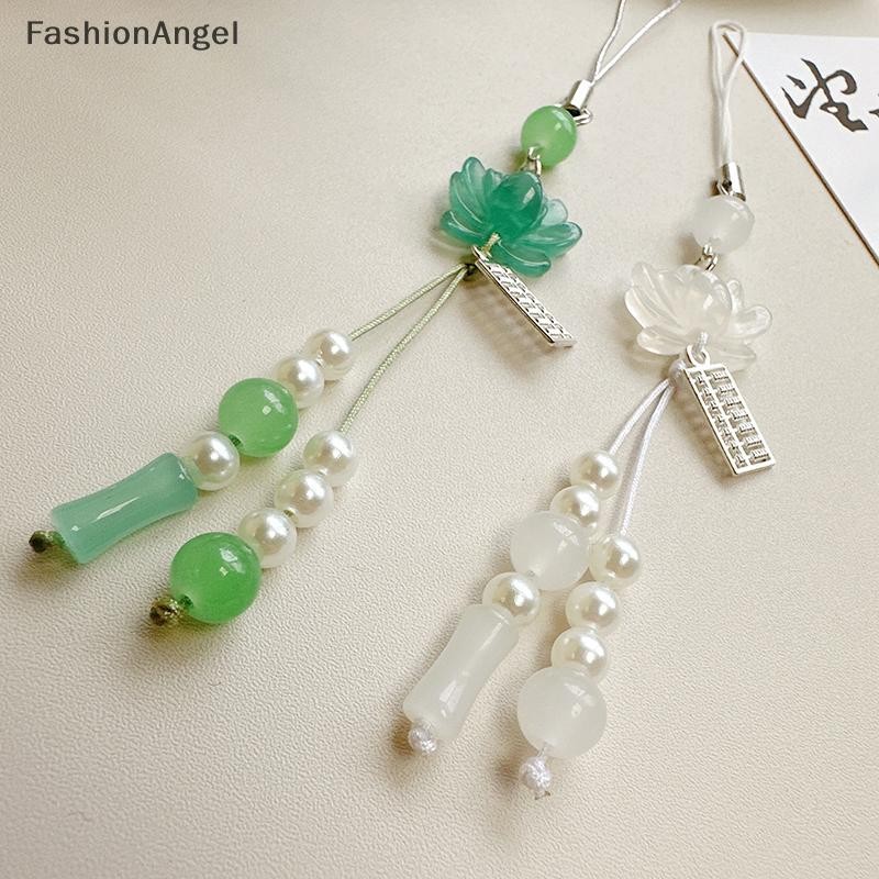 Fashionangel Hoa Sen Mặt Dây Chuyền Móc Khóa Điện Thoại Hạt Trang Trí Phong Cách Trung Hoa Phụ Kiện Quà Tặng Máy Ảnh Dây Xích Túi Mặt Dây Chuyền VN
