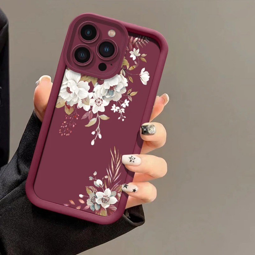 Ốp Điện Thoại Hoa Trắng Tươi Tương Thích Cho iPhone 12 11 Pro Max 12 mini X XR XS Max Silicon Mềm Bảo Vệ Ống Kính Máy Ảnh