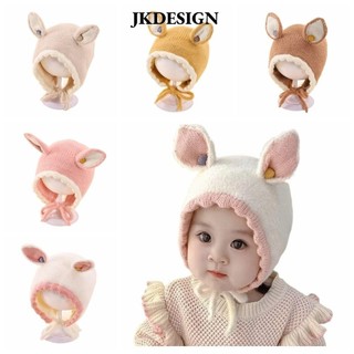 Jkdesign Mũ bịt tai tập đi, Tai thỏ ấm áp Mũ dệt kim cho bé, Phim hoạt hình dễ thương Bảo vệ tai cho bé Mũ bảo vệ tai mùa thu đông