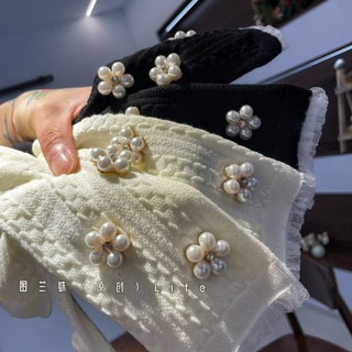 [oklife Tất Nữ] Turan Spider 2025 Thu Đông Tất Nữ Công Nghiệp Nặng Hoa Ngọc Trai Thời Trang Tất Hợp Thời Trang