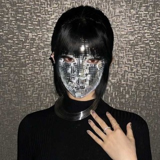 Mặt nạ hóa trang Tương lai Gương nhấp nháy Nhóm khiêu vũ Mặt nạ Full Face Nửa mặt Halloween Hóa trang Đảng Hiển thị