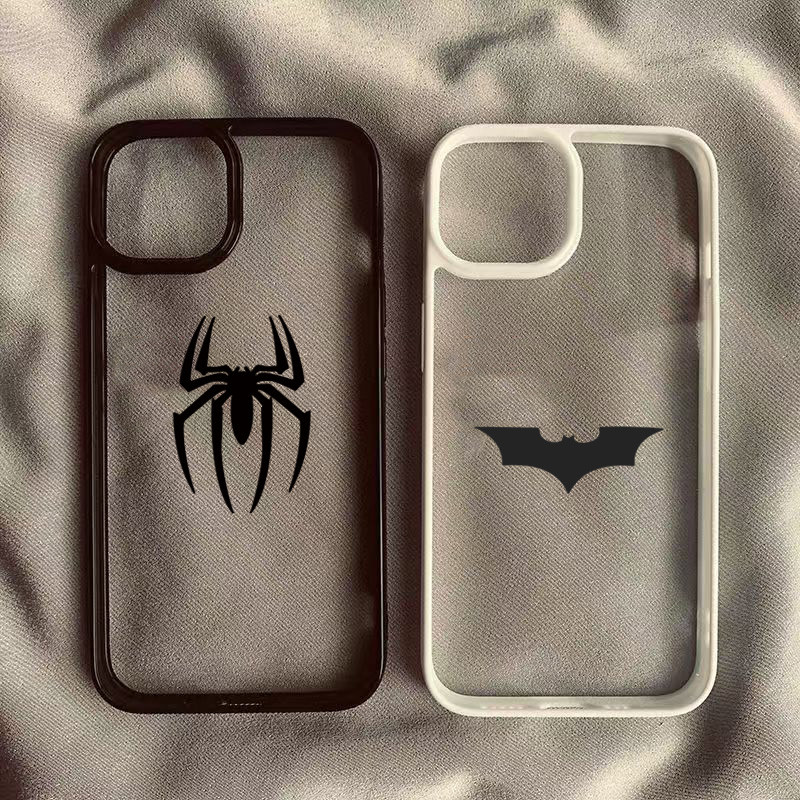 Vỏ Tương Thích Cho iPhone 16 15 Pro Max 16e 11 13 14 12 Pro Cho iPhone 7 8 Plus XS Max X XR SE2022 Bat Spiderman Cứng Trong Suốt Silicon Chống Sốc