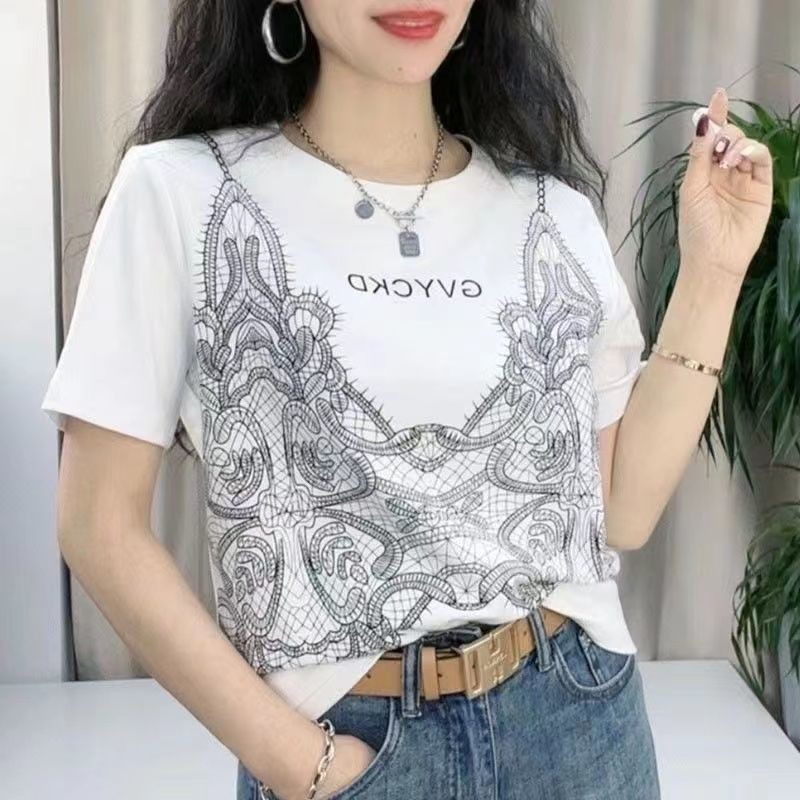 Mùa Hè 2025 Mới Phong Cách Hàn Quốc Thời Trang Giải Trí Thoải Mái Áo Thun Nữ