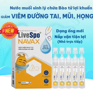 LiveSpo Navax sơ sinh Vàng - Nhỏ mũi, họng cho trẻ em giúp giảm nghẹt mũi, viêm mũi / Hộp 10 ống x 4ml LSP