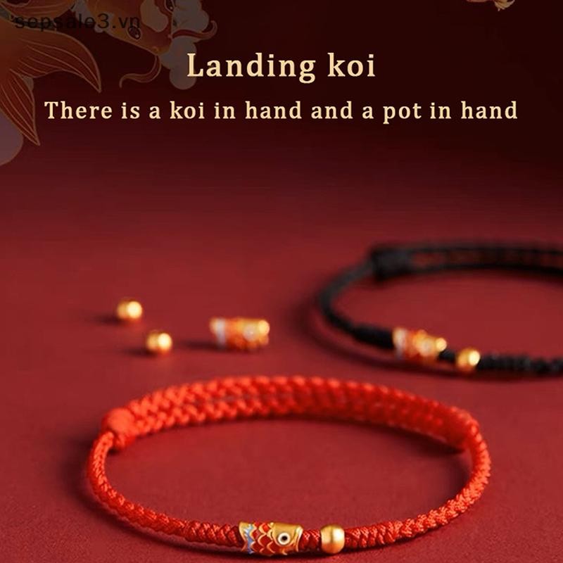 # VN # Vòng tay may mắn cá Koi thời trang Vòng tay dệt tay dành cho nữ Những người bạn thân nhất Người yêu Kích thước Vòng tay có thể điều chỉnh Quà tặng.