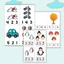 Tập làm quen với toán, tập đếm, được làm từ chất liệu giấy a4 in màu (Bộ học liệu giáo dục Montessori)
