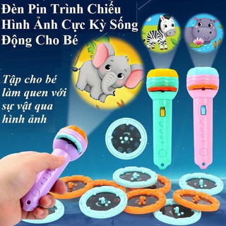Đèn Pin Chiếu Hình Cho Bé – 80 Hình Ảnh 10 Chủ Đề Động Vật, Trái Cây, Phương Tiện Phát Triển Trí Tuệ Cho Bé
