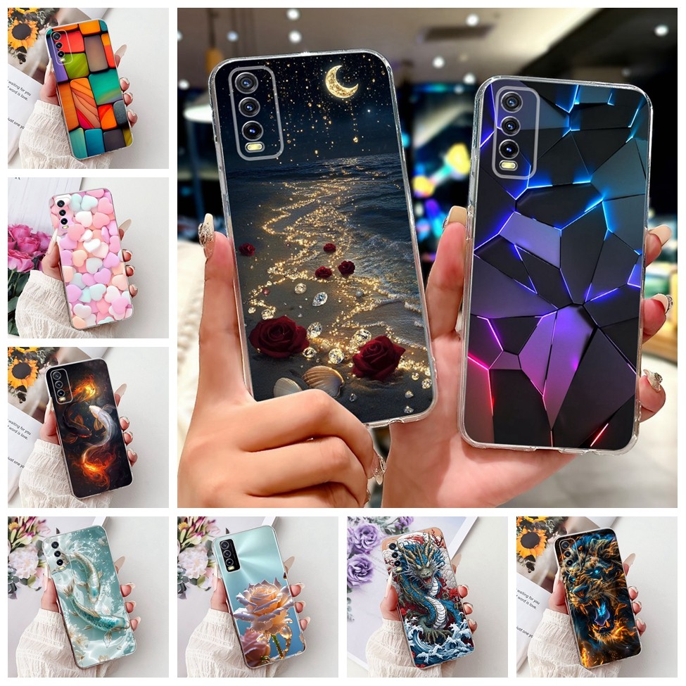 Vivo Y20 V2029 Ốp điện thoại Vivo Y20i V2027 V2032 Rõ Ràng Sang Trọng Bướm Tình Yêu Thời Trang Hoa Thoáng Mát Đẹp Trai Sư Tử Sơn