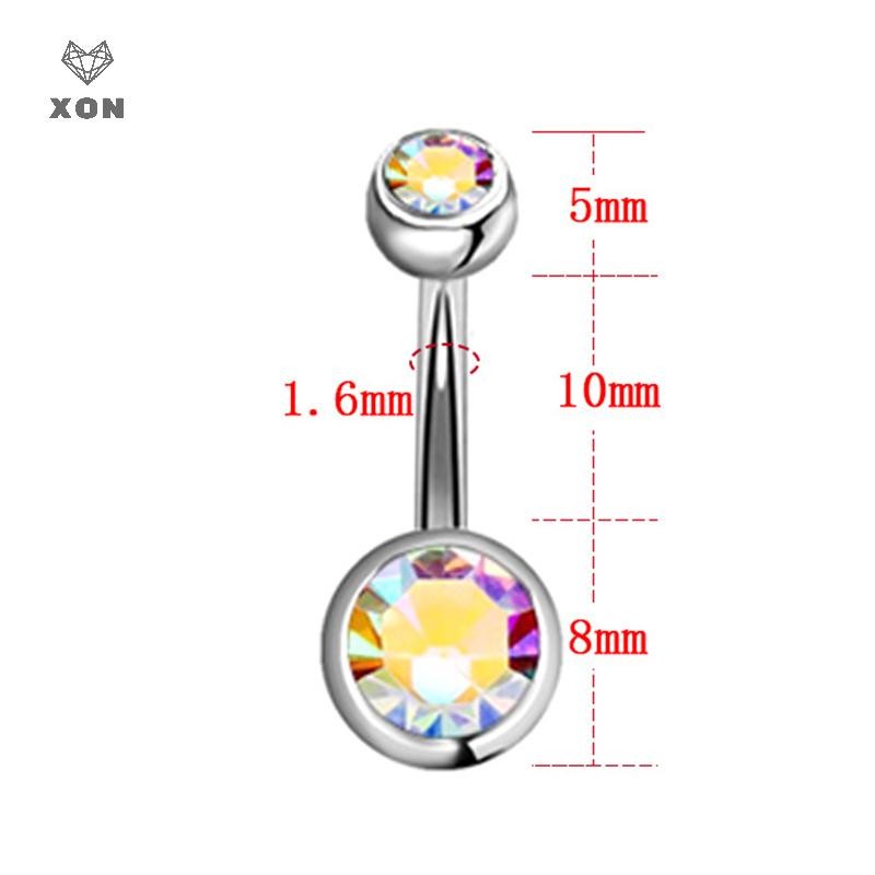 XON 20 cái  khuyên rốn gồm 18 màu chất liệu thép không gỉ có đính đá thời trang