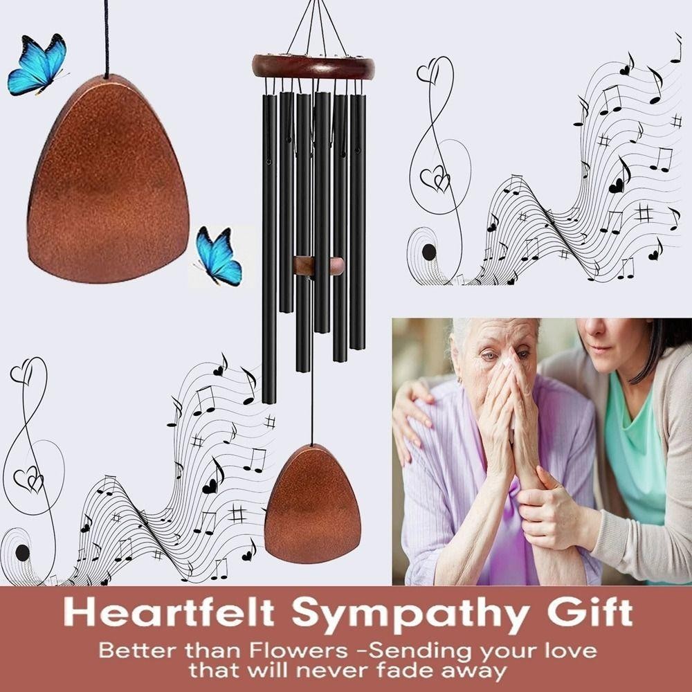 SUNKISSD Nhôm Chuông Gió, 6 Thanh Nhôm Kim Loại Ống Windchime, Lớn Zen Khí Quyển 26 / 32 / 37 Inch Chuông Gió Sân hiên
