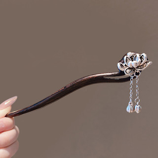 Cổ Tua Rua Gỗ Kẹp Tóc Nữ Mới Trung Quốc Cao Cấp Kẹp Tóc Đen Cuộn Tóc Mũ Đội Đầu Đơn Giản