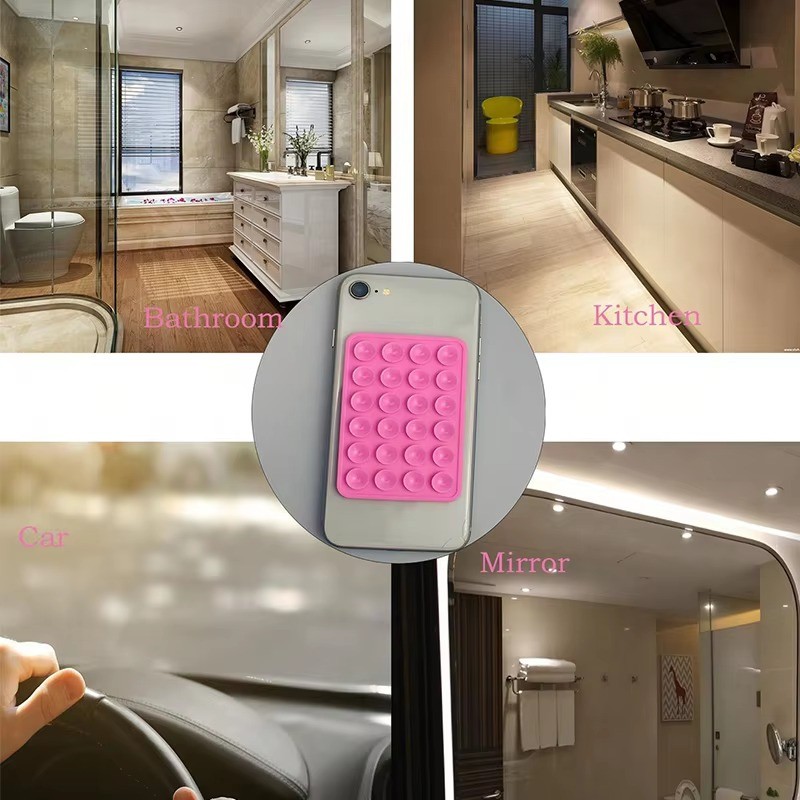 Giá đỡ điện thoại cốc hút silicon - Giá đỡ chắc chắn hai mặt cho iPhone Android cho gương ô tô Phòng tắm nhà bếp